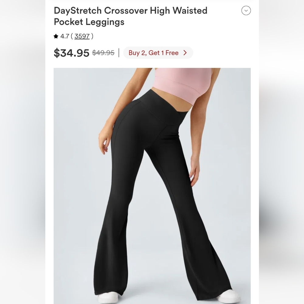 2 pair of Halara DayStretch High Waisted Crossover Flare Yoga Leggings